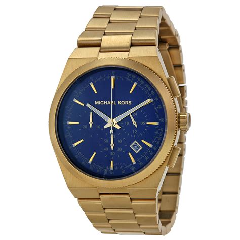 Michael Kors Brooks Chronograph Blue Dial Gold